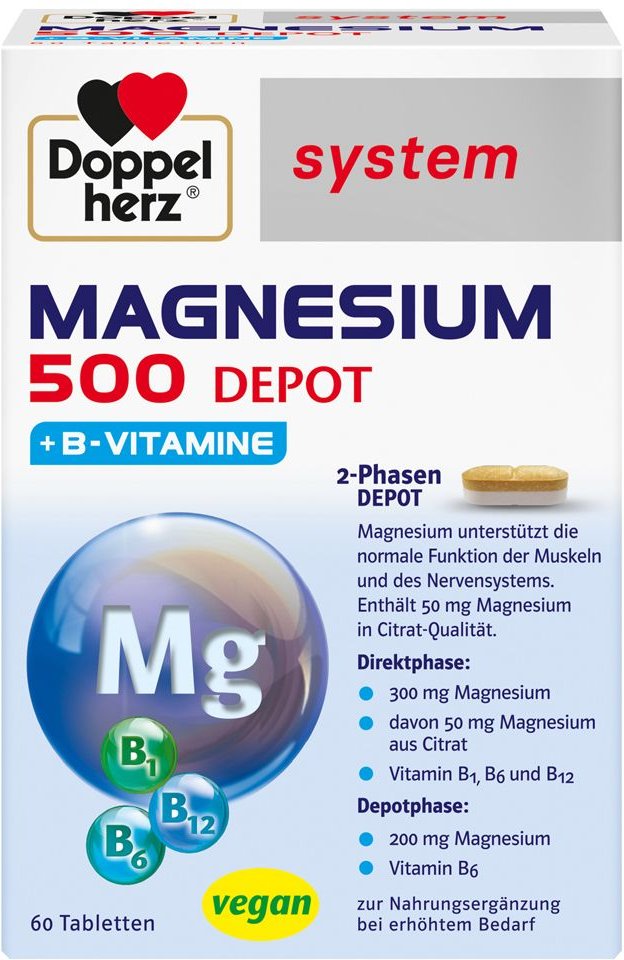 Doppelherz Magnesium 500 Depot system Tabletten 60 St
