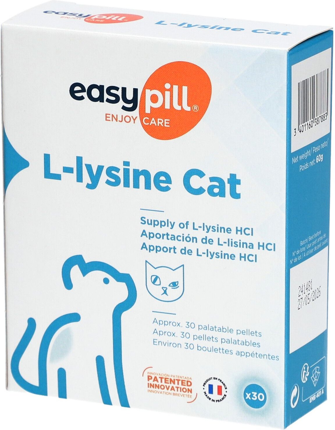 Alvetra EasyPill L-Lysine Cat Erg.Futterm.Pel.f.Ka 30x2 g Pellets