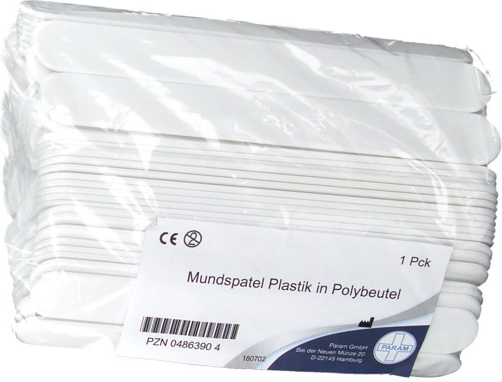 Spatel Mund Plastik 100 St Stäbchen