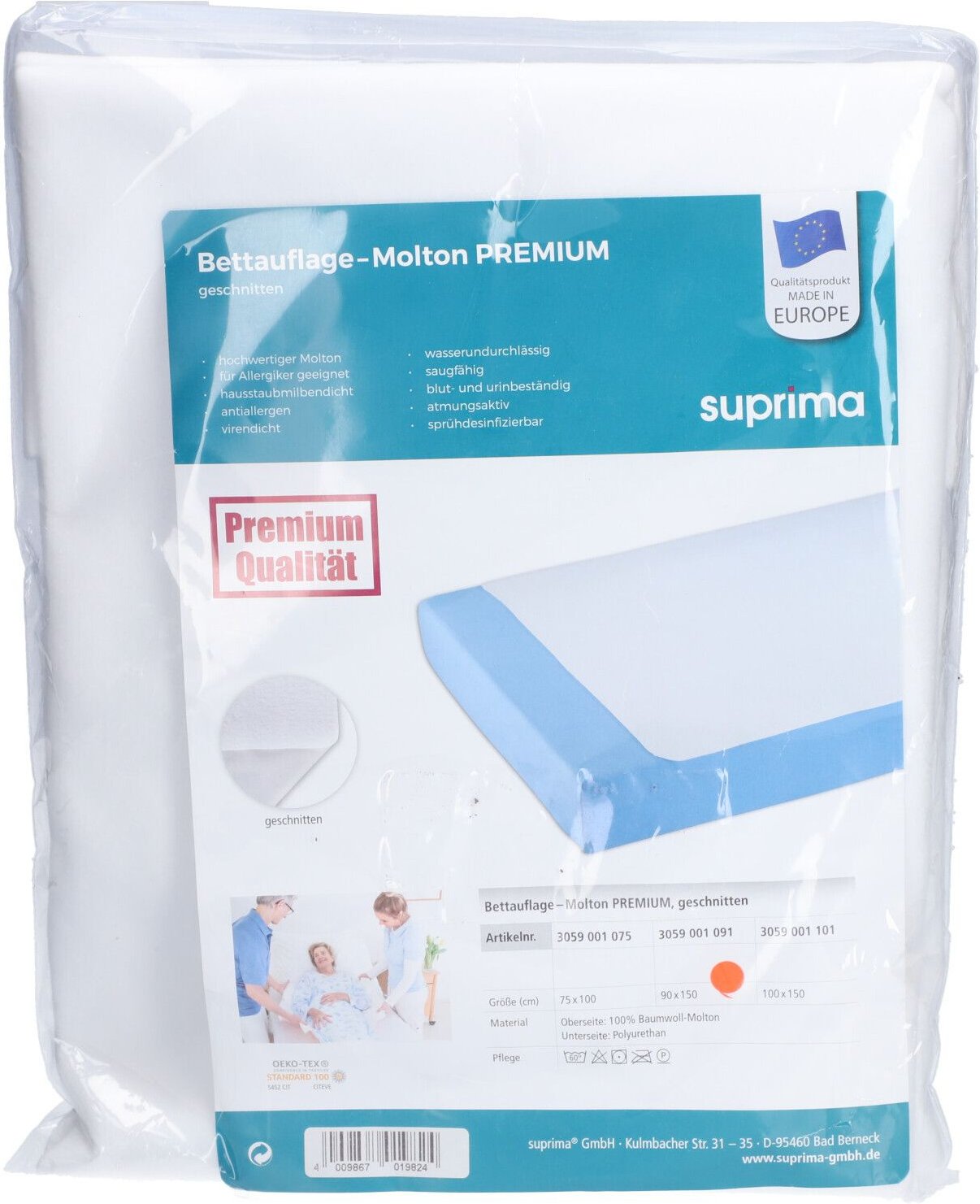 Suprima Bettauflage Molton Premium 90x150 cm 1 St Auflage