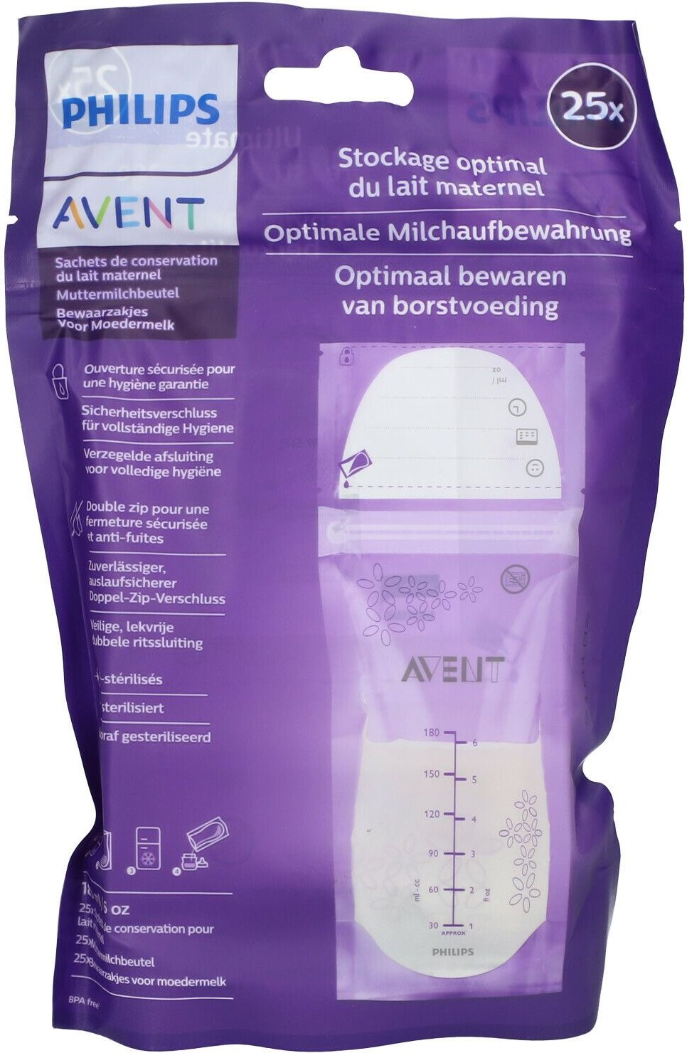 Philips Avent Bewaarzakjes 180 ml Scf603/25 25 St Beutel