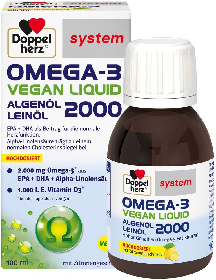 Doppelherz Omega-3 vegan Liquid 2000 system