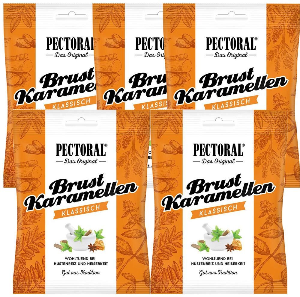 Original Pectoral® Brust-Karamellen Fünferpack 5x72 g Bonbons