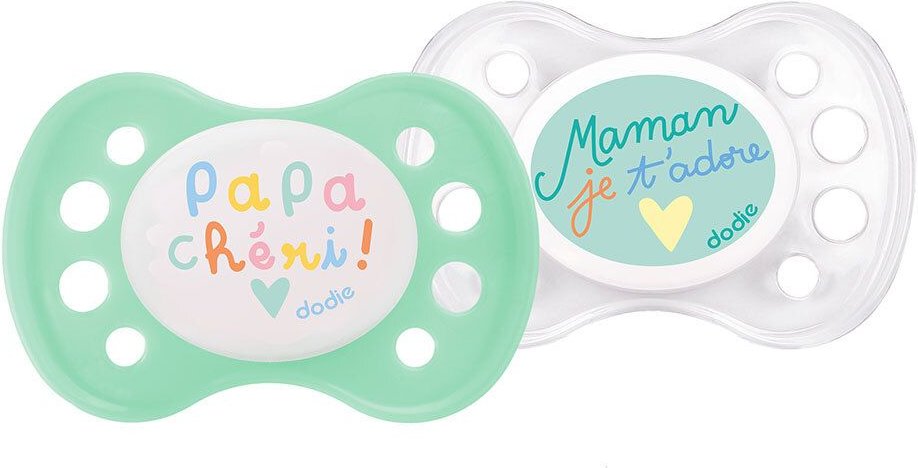 Dodie Fopspeen Siliconen Boodschap Dag 0-6M Duo 1 St Schnuller