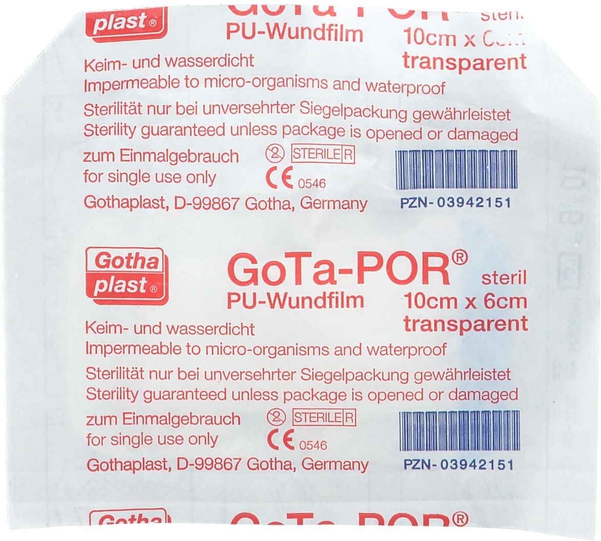 Gota-Por PU Wundfilm 10x6 cm steril Pflaster 1 St