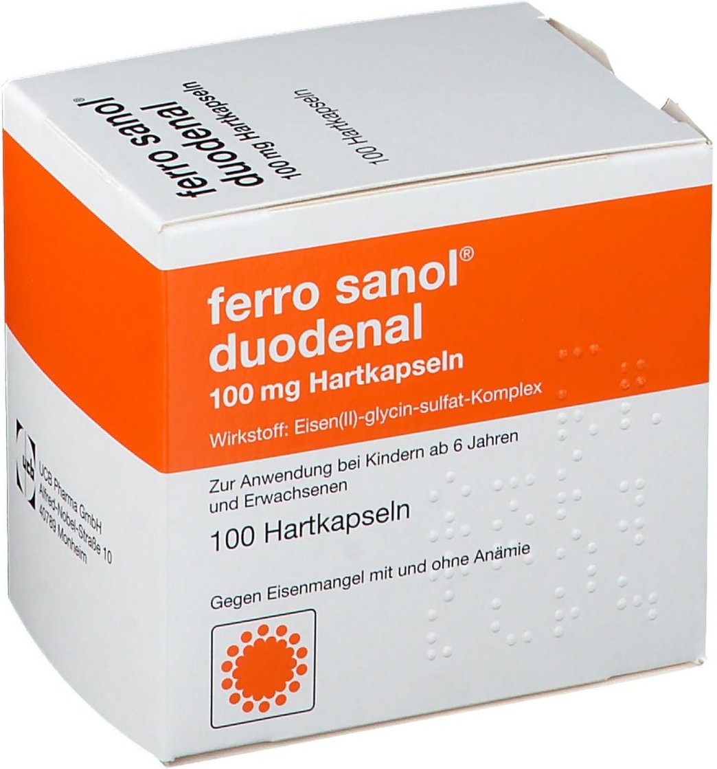 Ferro Sanol duodenal Hartkaps.m.msr.überz.Pell. 100 St Hartkapseln mit magensaftresistent überz. Pellets