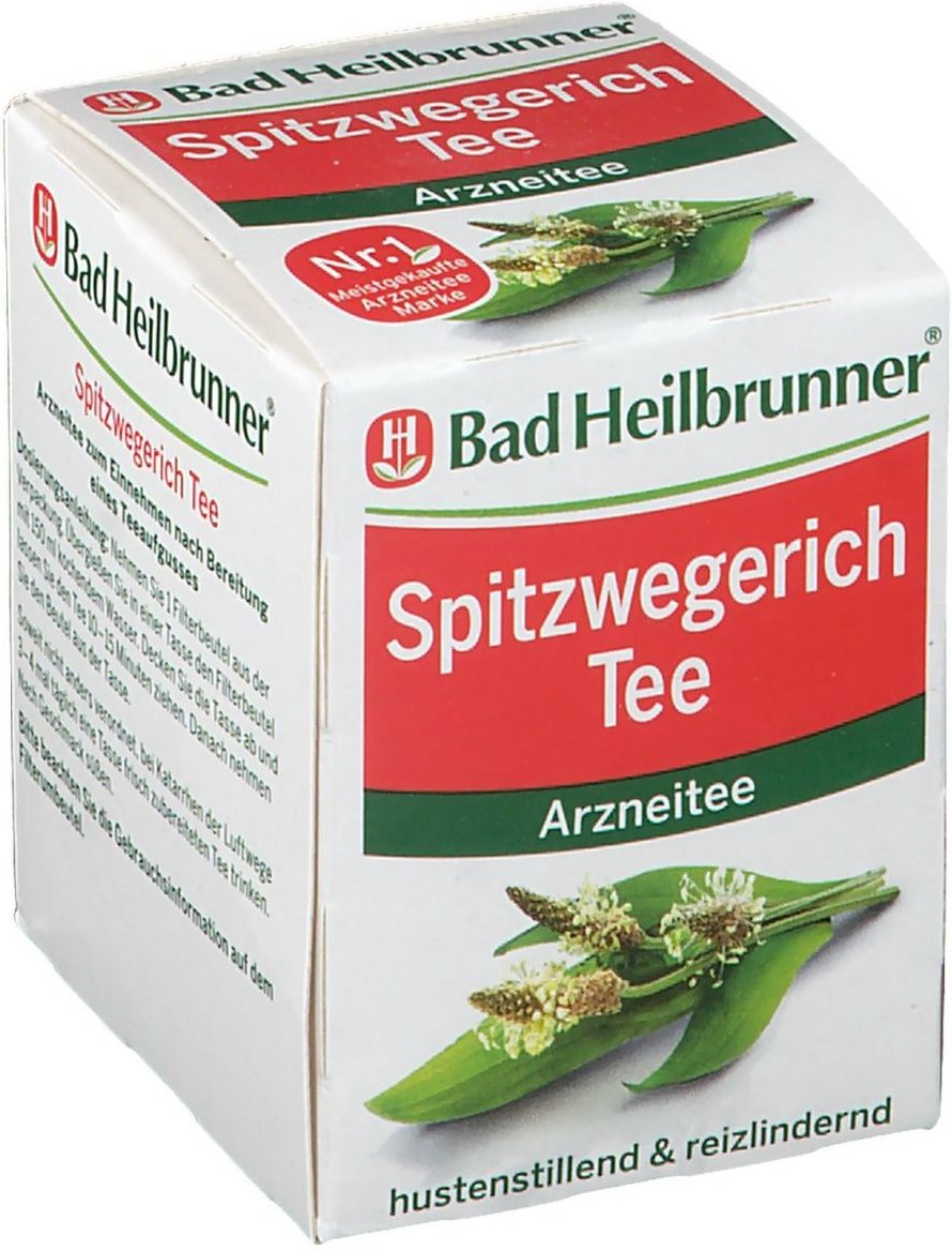 BAD Heilbrunner Spitzwegerichkraut Tee Filterbeut. 8x2 g Filterbeutel