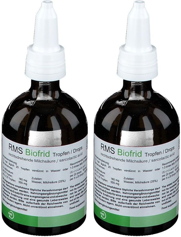 RMS Biofrid Milchsäure rechtsdrehend Tropfen 2x 2x100 ml