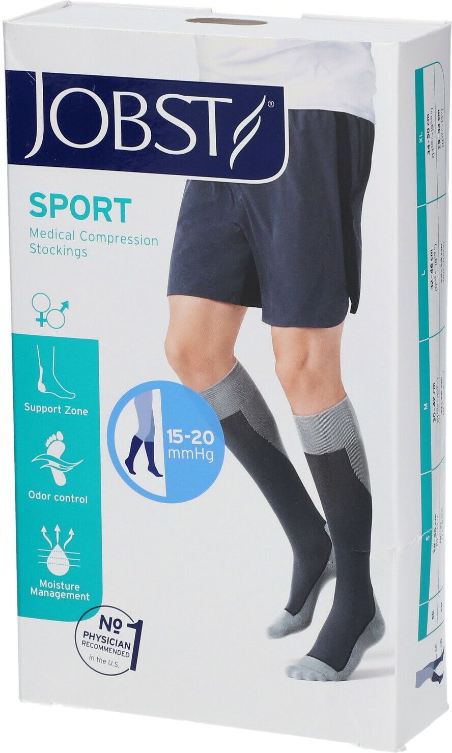 Jobst Sport Compressiekousen 15-20 AD Koninklijk Blauw Small 7528980 1 St Strümpfe