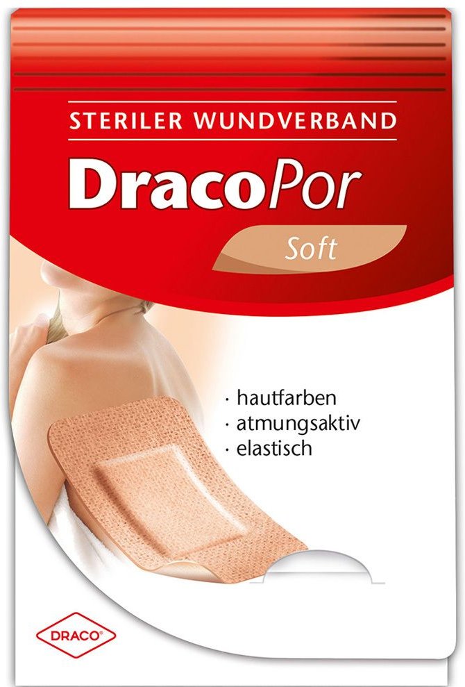 DracoPor Soft hautfarben Wundverband 8x10 cm steril