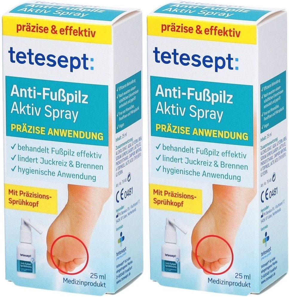 Tetesept Anti-Fußpilz Aktiv Spray 2x 2x25 ml