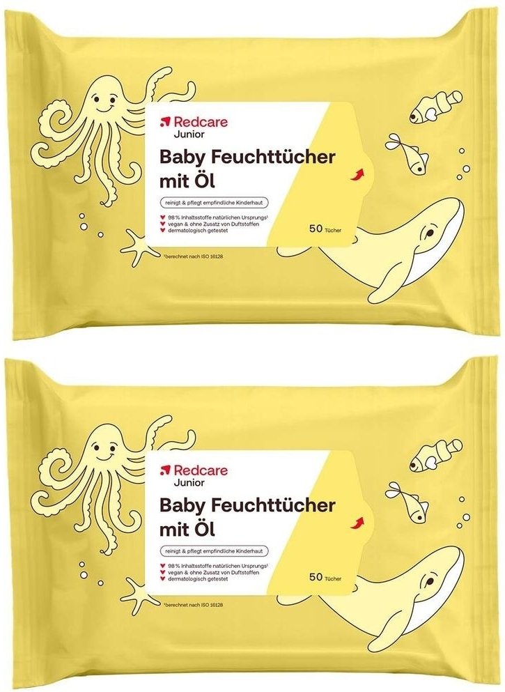 Redcare Junior Baby Feuchttücher mit Öl x2 2x50 St Tücher