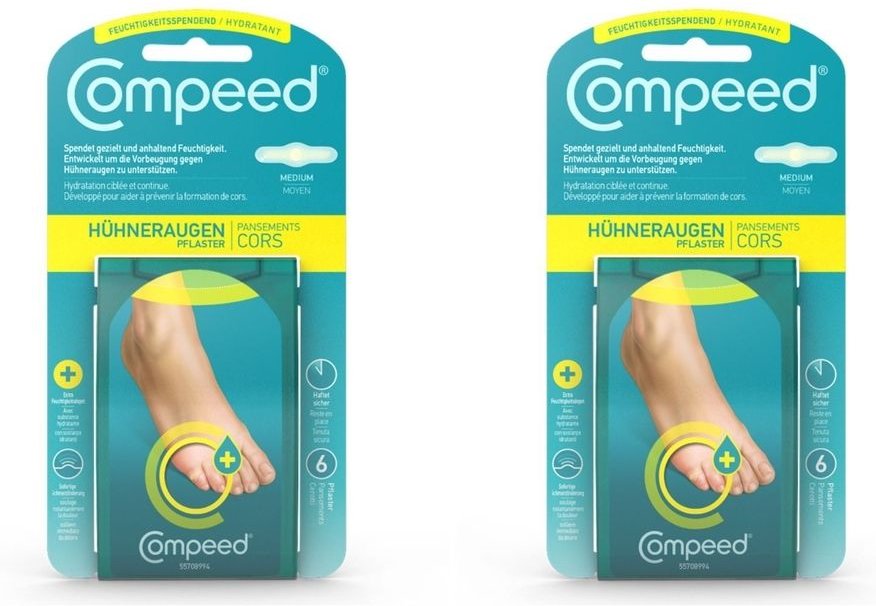 Compeed Hühneraugen Pflaster feuchtigkeitsspendend 2x 2x6 St