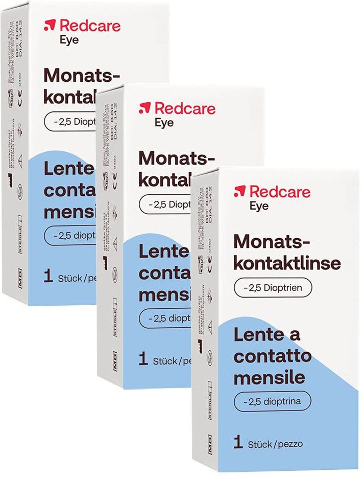 Redcare Monatslinse -2,5 3er-Pack 3x1 St Kontaktlinsen