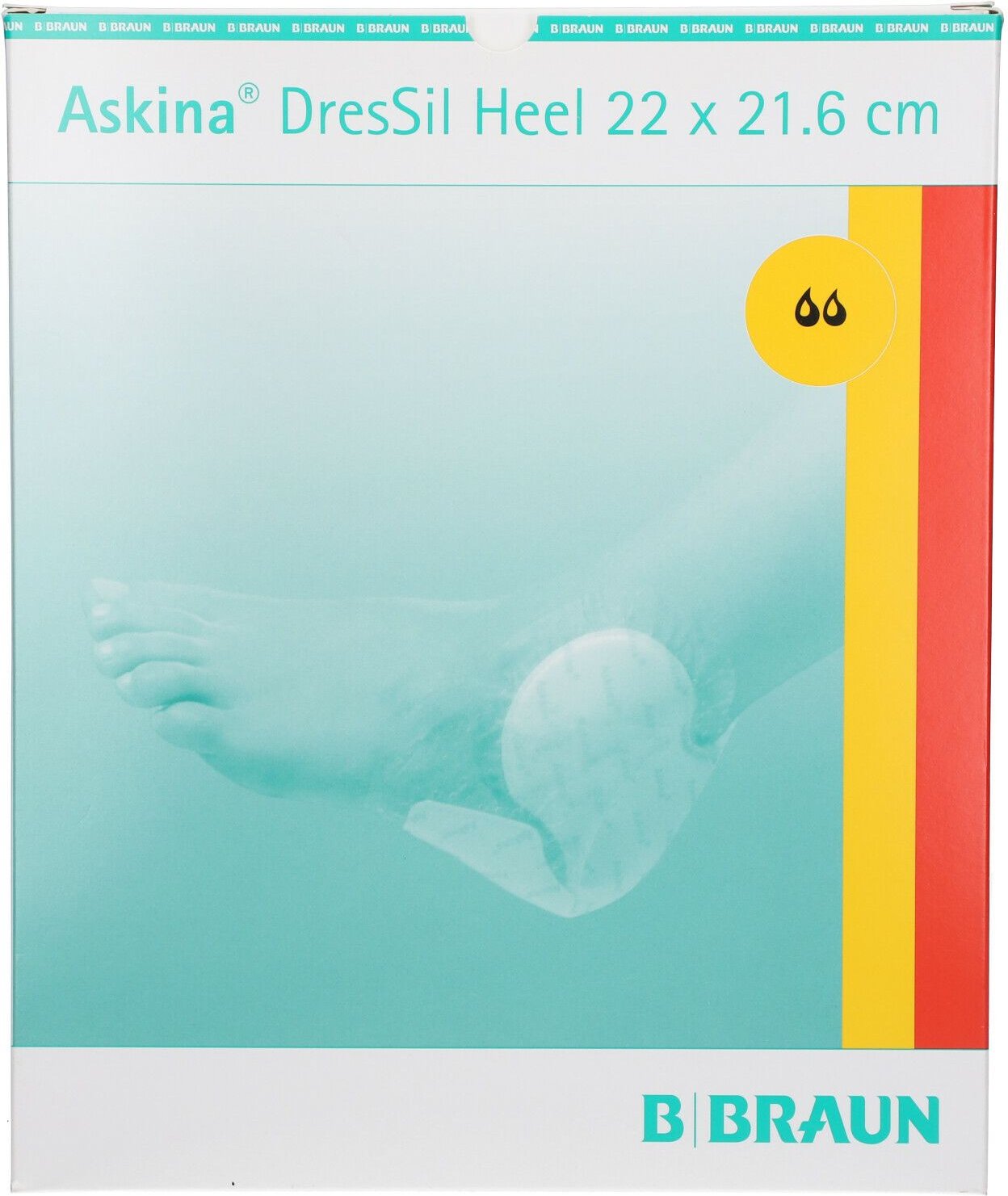 Askina DresSil Heel 21,6x22 cm Silik.Schaumst.V. 5 St Pflaster