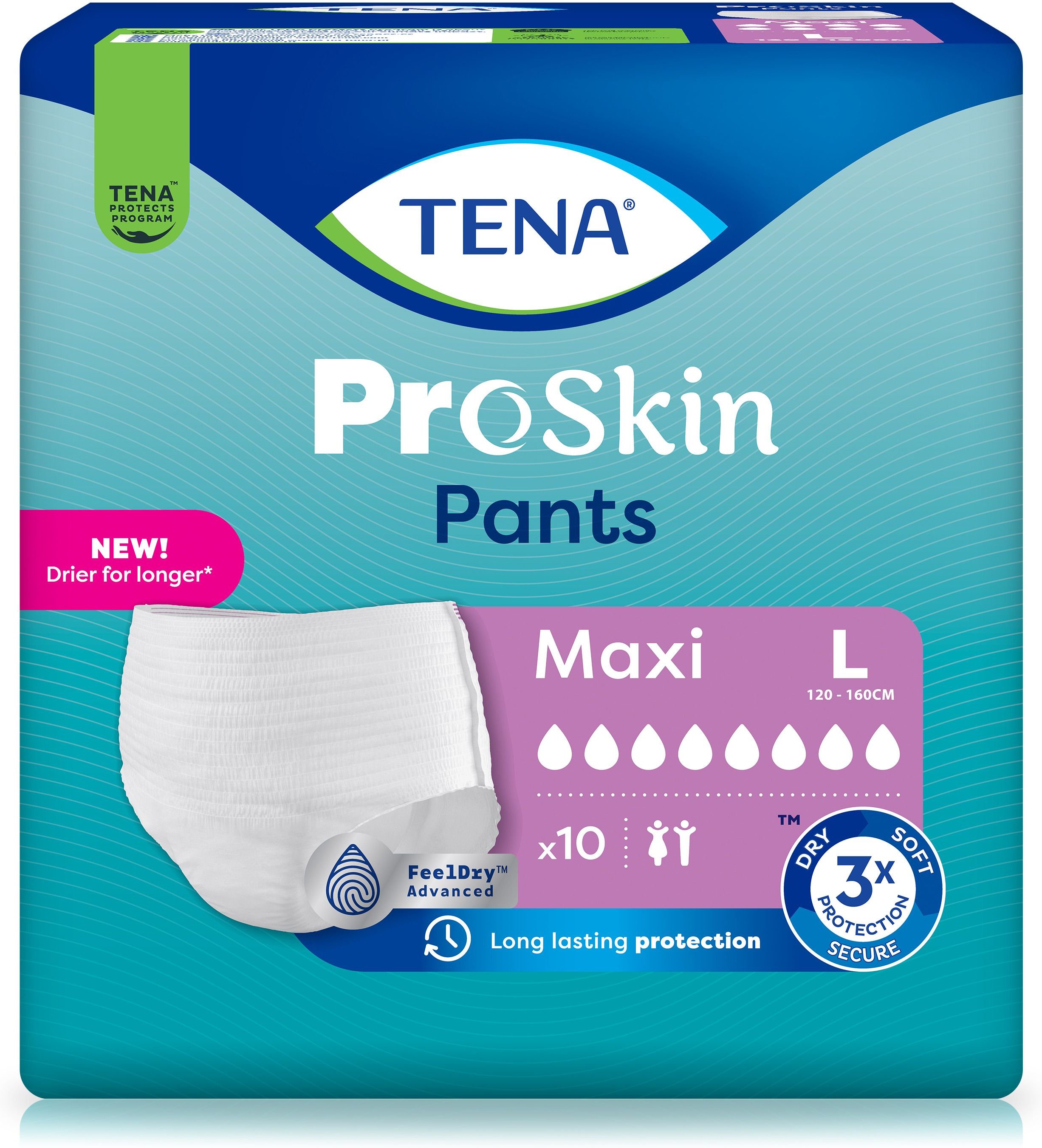 Tena Pants Maxi L bei Inkontinenz 4x10 St Einlagen