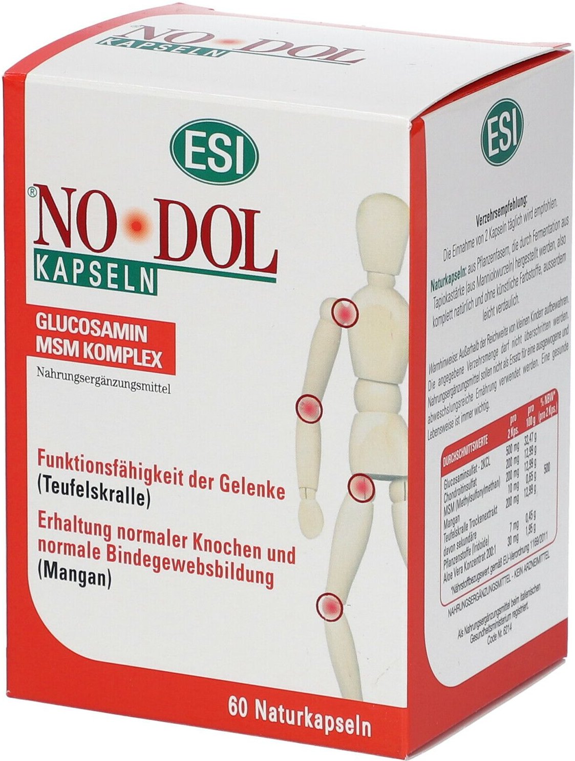 NO DOL Glucosamin MSM Teufelskralle Kapseln 60 St