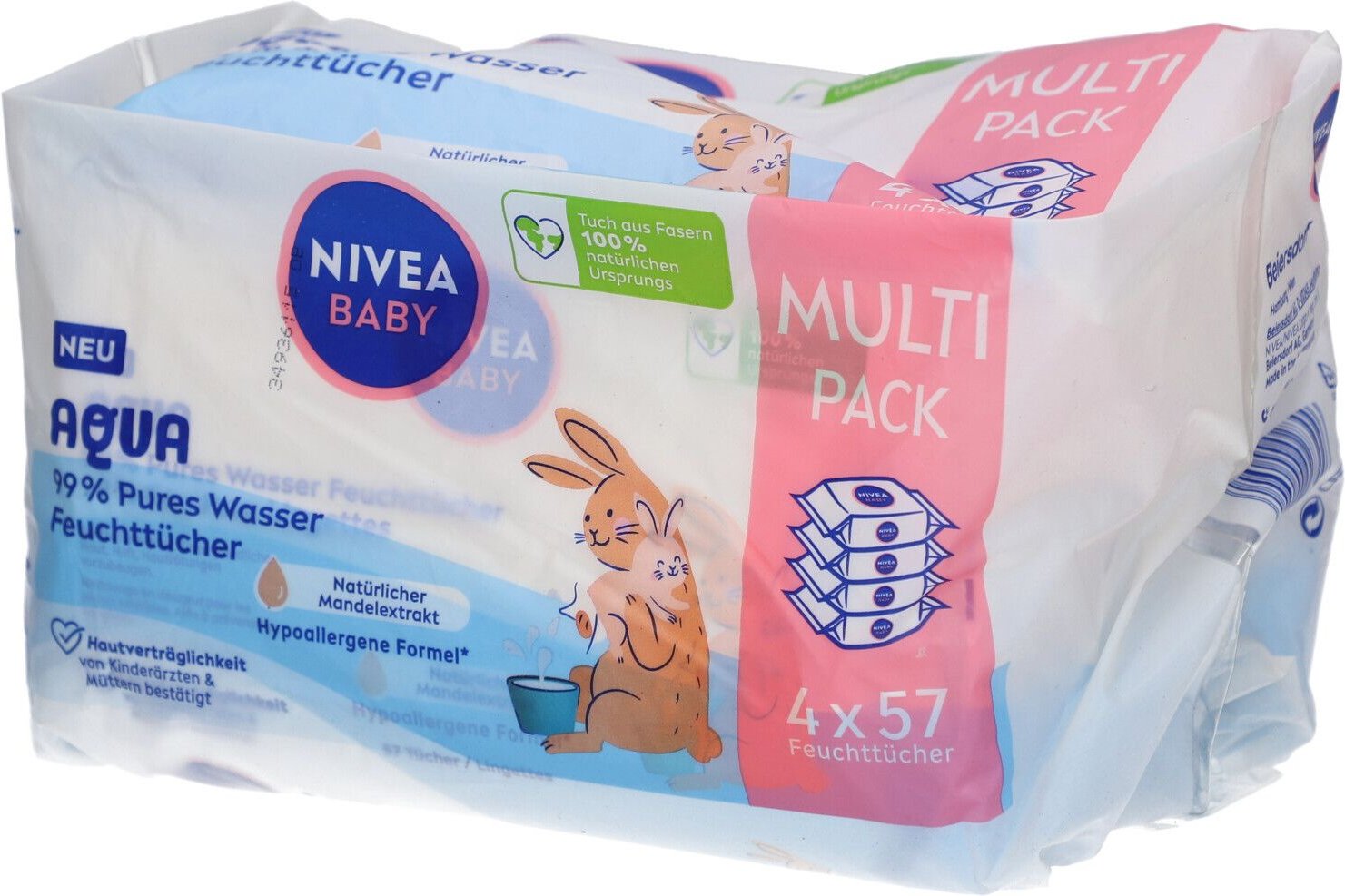 Nivea Baby Aqua Feuchttücher 4x57 St Tücher