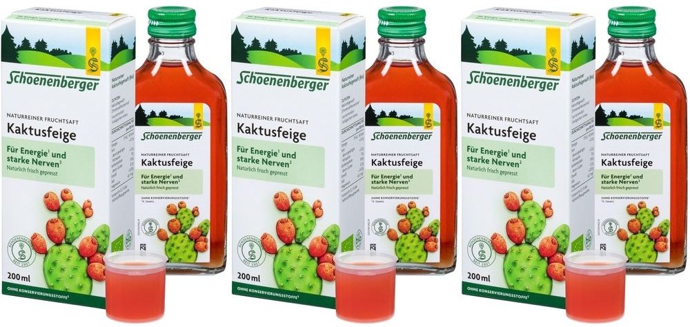 Kaktusfeige Saft Bio Schoenenberger 3x 3x200 ml