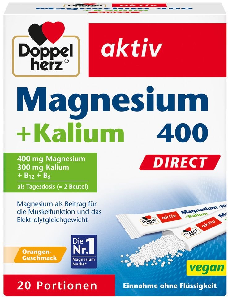 Doppelherz Magnesium+Kalium Direct Portionsbeutel 20 St Pellets