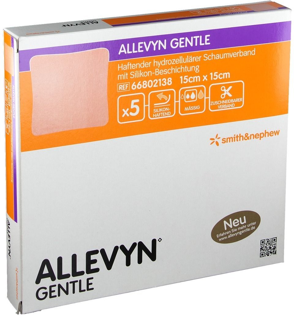 Allevyn Gentle 15x15 cm Schaumverband 5 St Verband