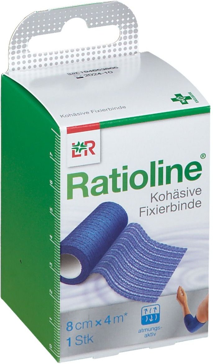Ratioline acute Fixierbinde kohäsiv 8 cmx4 m blau 1 St Binden