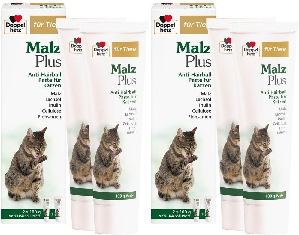 Doppelherz für Tiere Malz Plus Anti-Hairb.Pas.Kat. 2x 2x2x100 g Paste