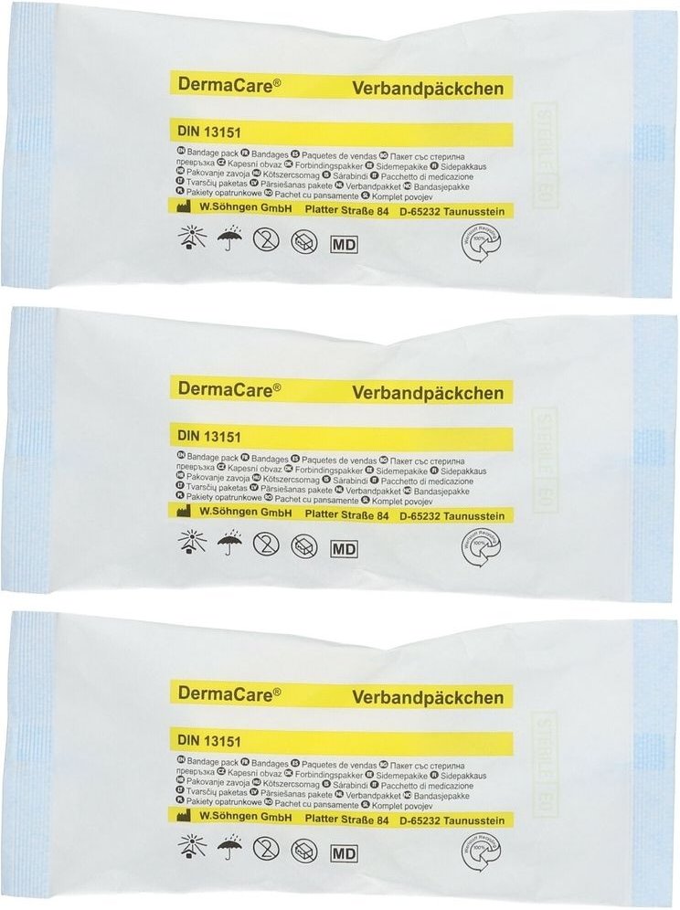 Dermacare Verbandpäckchen klein DIN 3x 3x1 St Verband