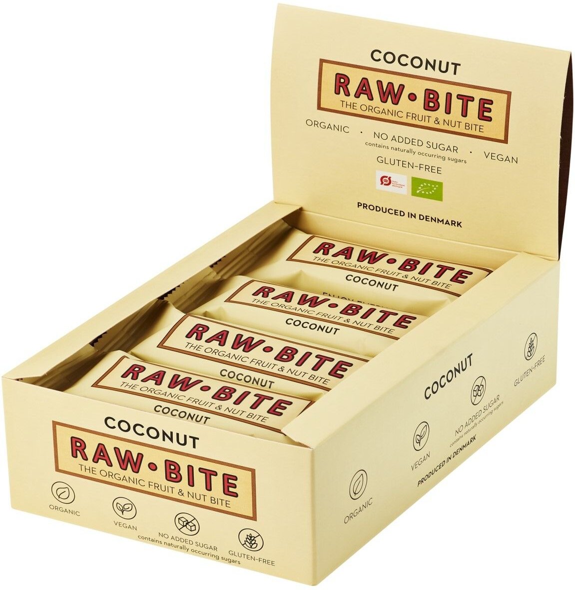 Rawbite Bio Riegel, Kokosnuss 12x50 g Riegel