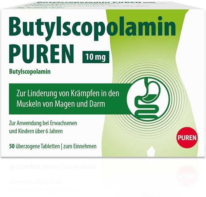 Butylscopolamin Puren 10 mg überzogene Tab. 50 St Überzogene Tabletten