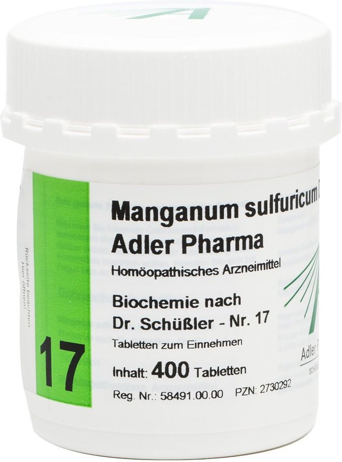 Biochemie Adler 17 Manganum sulfuricum D 12 Tabl. 400 St Tabletten