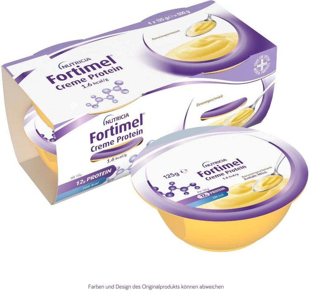 Fortimel Creme Protein Banane 4x125 g Flüssigkeit