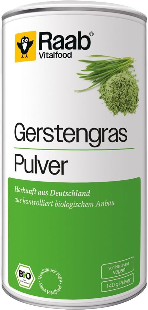 Raab Vitalfood Gerstengras Bio Pulver 140 g Puder