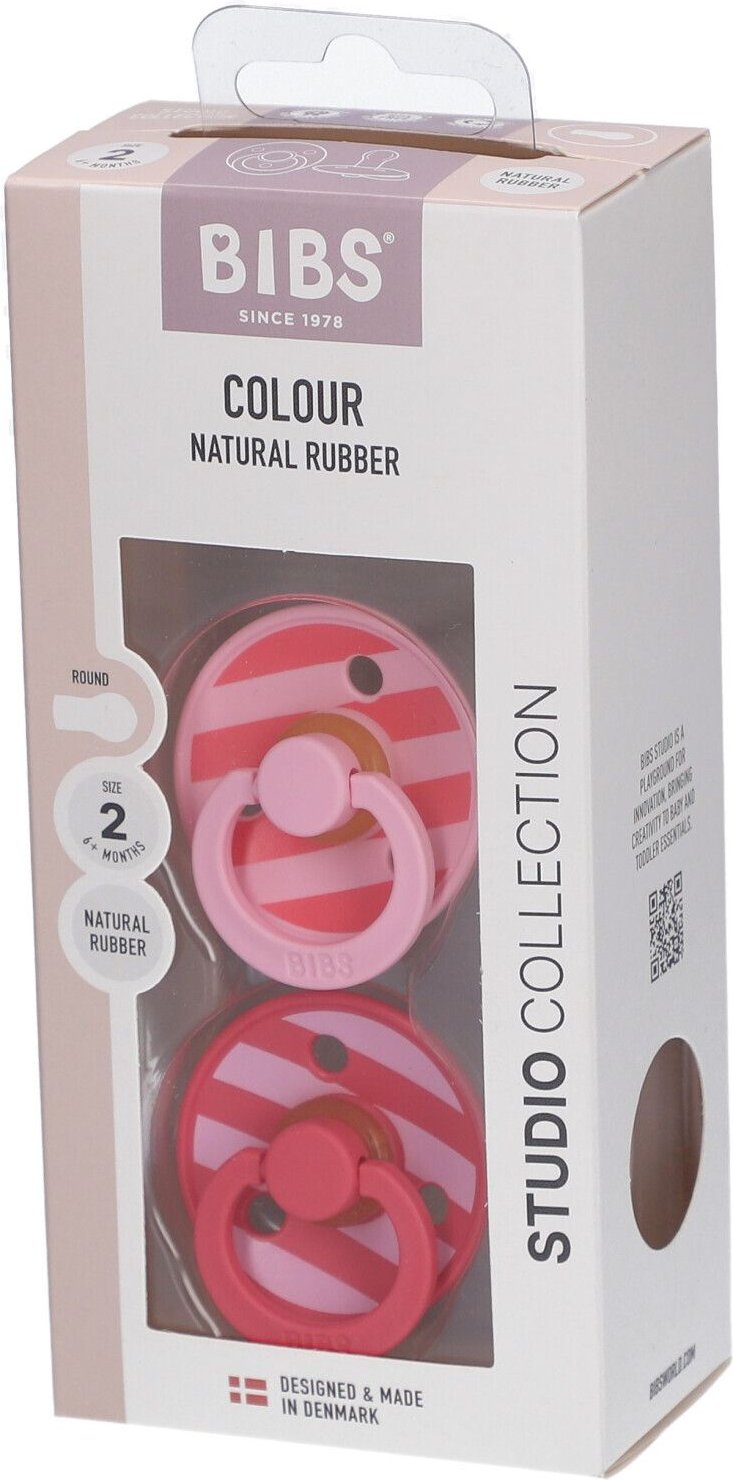 Bibs 2 - Studio Duo Block Baby Pink St Sauger