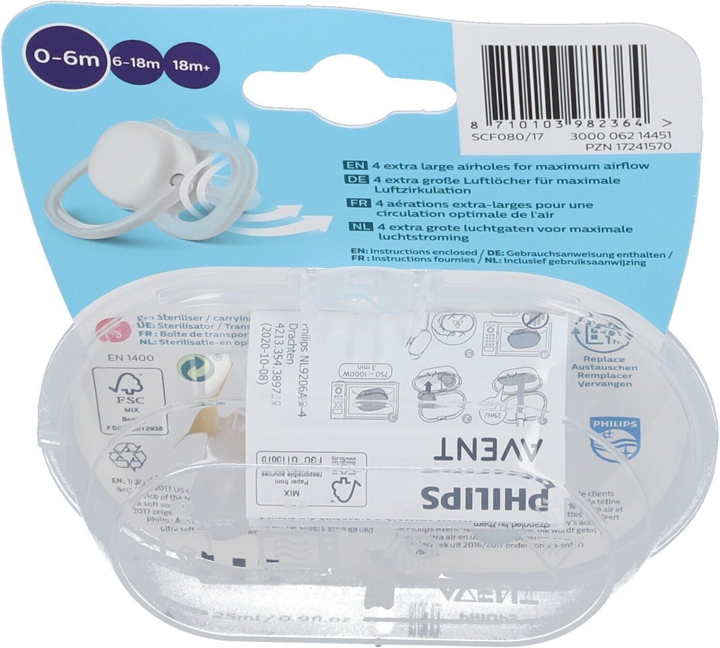Avent Fopspeen Ultra Air Appel - Peer 0 Maanden+ 2 St Schnuller