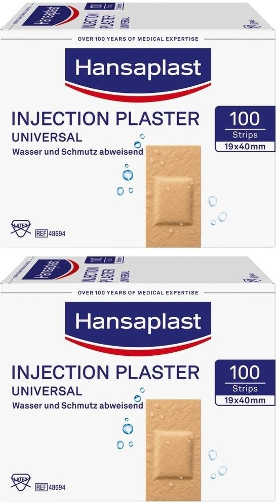 Hansaplast Universal Injekt.Pfl.Strips waterres. 2x 2x100 St Pflaster