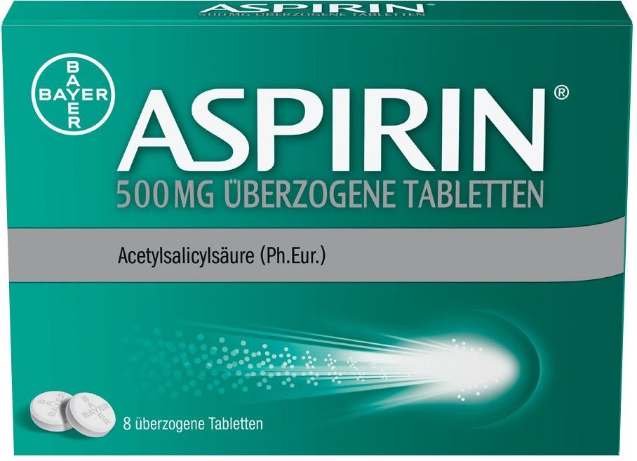 Aspirin 500 mg überzogene Tabletten 8 St Überzogene