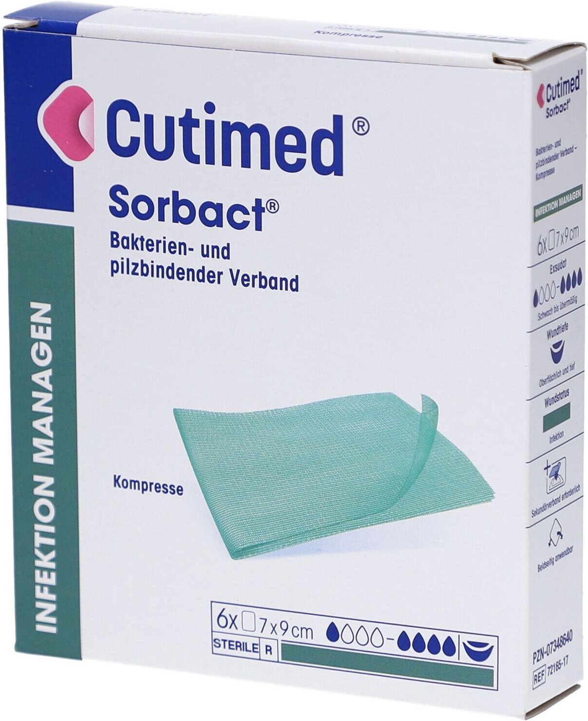 Cutimed Sorbact Kompressen 7x9 cm