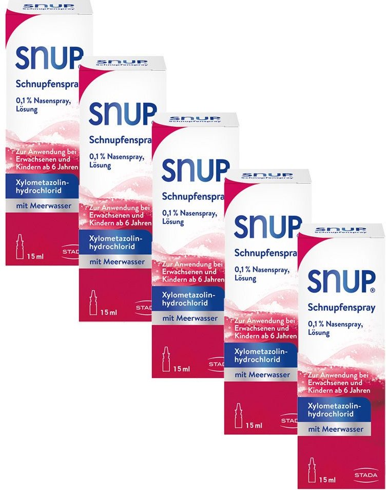 Snup Schnupfenspray 0,1% Nasenspray Fünferpack 5x15 ml