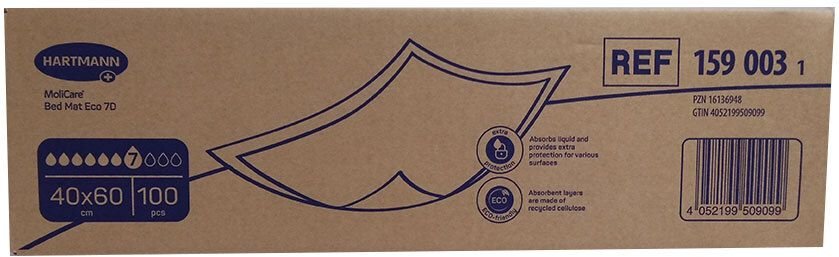 Molicare Bed Mat Eco 7 Tropfen 40x60 cm 100 St Unterlagen