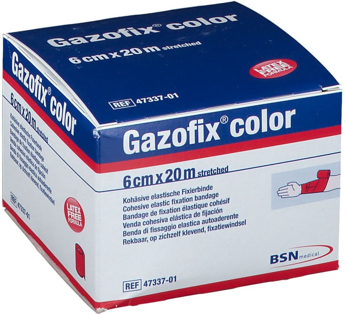 Gazofix color Fixierbinde kohäsiv 6 cmx20 m pink 1 St Binden