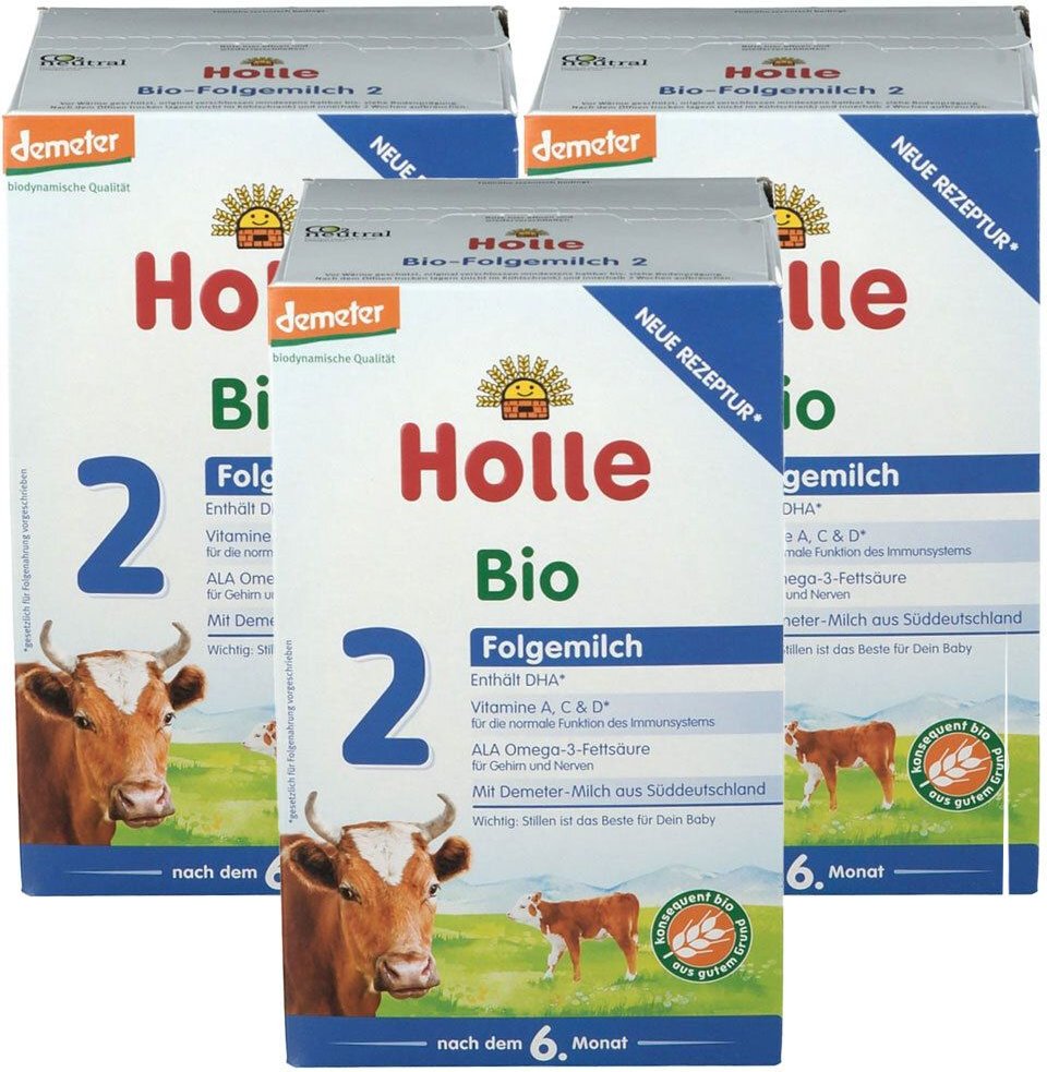 3x Holle Bio 2 Folgemilch ab dem 7. Monat 3x600 g Pulver