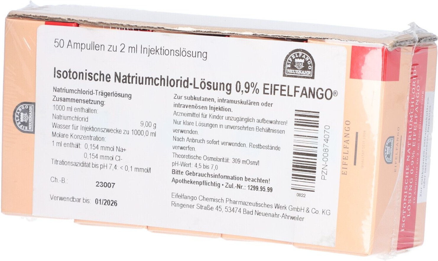 Thumbnail - Isotonische NaCl Lösung 0,9% Eifelfango Inj.-Lsg. 50x2 ml Injektionslösung