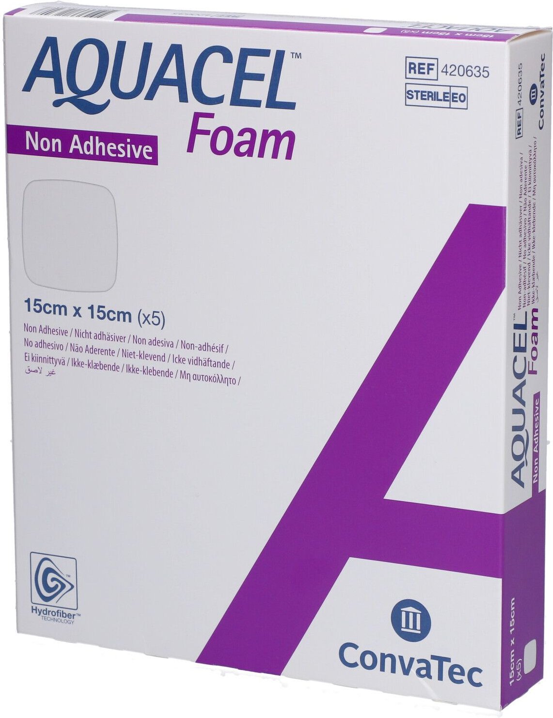 Aquacel Ag Foam nicht adhäsiv 15x15 cm Verband 5 St