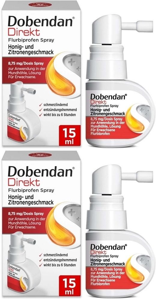 Dobendan Direkt Flurbiprofen Spray Honig & Zitrone 2x 2x15 ml