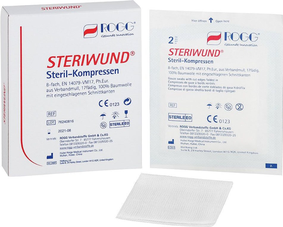 Rogg Steriwund Kompr.10x10 cm steril 8fach 25x2 St Kompressen