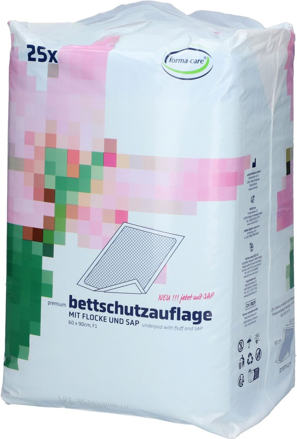 FORMA-care Premium Bettschutzauflage 60x90 cm SAP 25 St Einlagen