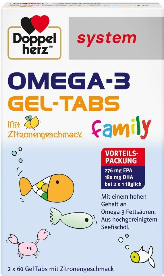 Doppelherz Omega-3 Gel-Tabs family system 120 St Kautabletten