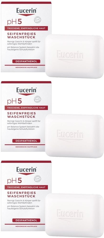 Eucerin pH5 seifenfreies Waschstück empfindl.Haut 3x 3x100 g Seife