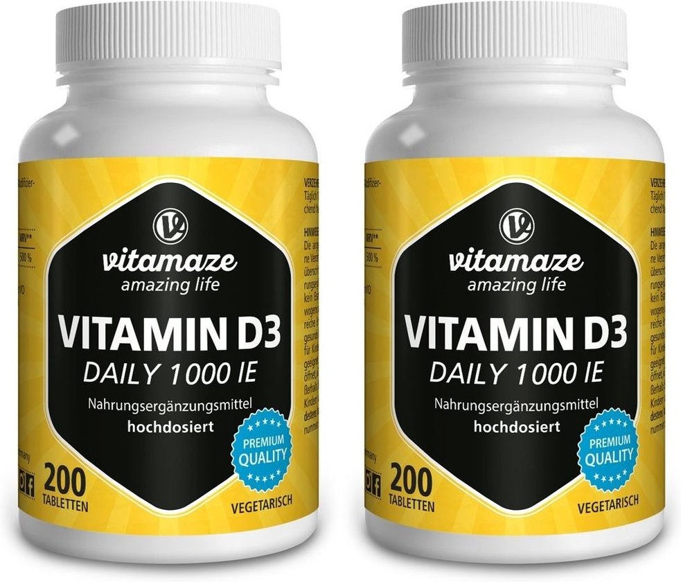 Vitamin D3 1.000 I.e. daily vegetarisch Tabletten 2x 2x200 St